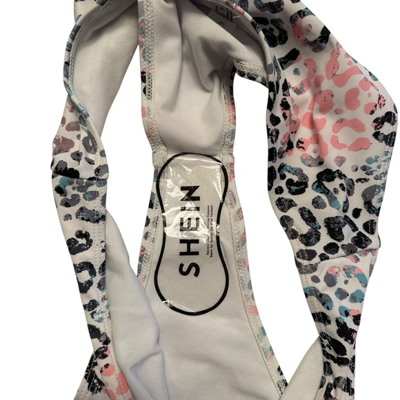 NWOT Shein | Pink & Black Animal Print High Waist Bikini Set Size Large - Picture 5 of 9